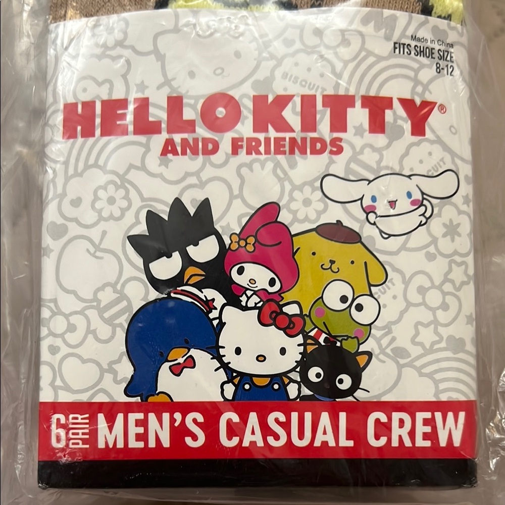 Hello Kitty and Friends 6 Pair Classic Crew Socks
